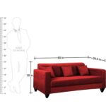 Pearl 3 Seater Maroon Sofa - Image 3