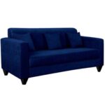 Pearl 3 Seater Dark Blue Sofa - Image 3
