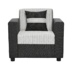 Tulip 5 Seater Black and Grey Sofa - Image 3