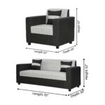 Tulip 5 Seater Black and Grey Sofa - Image 6