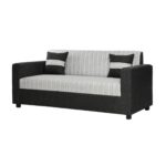 Tulip 5 Seater Black and Grey Sofa - Image 4