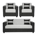 Tulip 5 Seater Black and Grey Sofa
